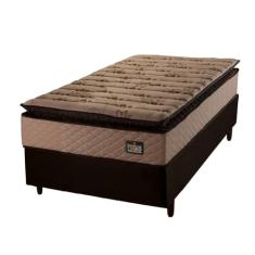 Cama Box Solteiro Colchão Espuma D33 Pillow Top Van Gogh 88x188x67cm Marrom Hellen - Suporta até 120kg