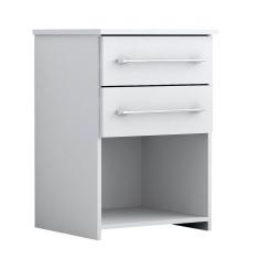 Mesa De Cabeceira Bruna Mdp 2 Gavetas Branco