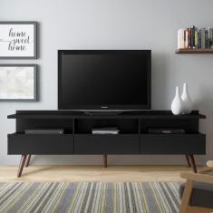 Rack para TV Londres com Pés Retrô Preto Madesa