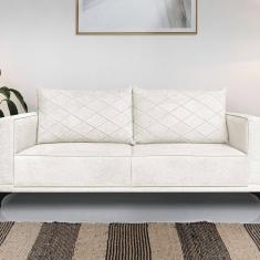 Sofá Eliot 2 Lugares 160 Cm Linho Boucle Off White