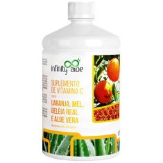Suplemento de Vitamina C Sabor Babosa Aloe Vera com Laranja, Mel e Geleia Real 1L - Infinity