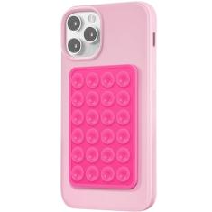 Capa de telefone de sucção de silicone com suporte adesivo - Aderência adesiva de telefone para iPhone e Android, aderência de celular com mãos livres, suporte de espelho antiestresse móvel para