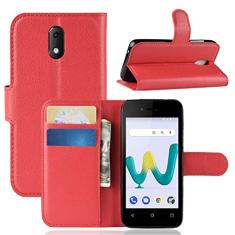 Capa Wiko Sunny 3 Mini, capa carteira flip de couro PU premium com compartimento para cartão, suporte e fecho magnético [capa interior à prova de choque de TPU] Compatível com Wiko Sunny 3 Mini