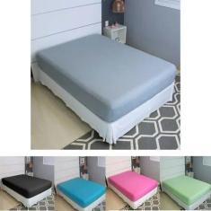 Lençol Avulso Queen Malha 100% Algodão Liso Com Elástico - Cozzilar, c