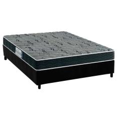 Cama Box Casal: Colchão Espuma Probel D33 ProDormir Advanced Mega Resistente + Base crc Suede Black(138x188)