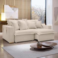 Sofá Cama Retrátil e Reclinável 220cm Arizona Com Almofadas - Celflex