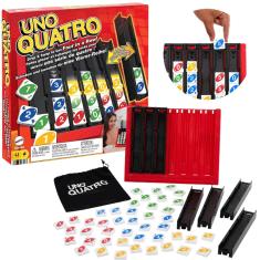 Jogo Clássico de Desafio Tabuleiro Uno Quatro da Mattel
