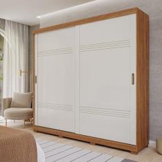 Guarda-roupa Casal 2 Portas de Correr e Pés 243cm 100% Mdf Marsala Esp