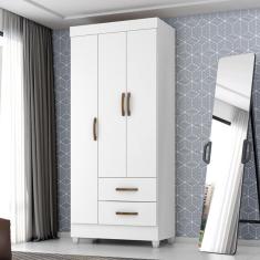 Guarda Roupa Solteiro Com 3 Portas Vidigal Branco