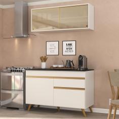 Cozinha Compacta 2 Peças Com Armário E Balcão MP3688 Veneza Gw Multimóveis Branca