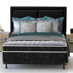 Cama Box de Casal Probel Guarda Costas Espuma D23 52x138x188cm - Branco/Preto