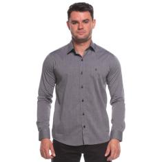 Camisa Social Manga Longa Slim Masculino Algodão Clássica
