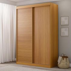 Guarda Roupa Solteiro 2 Portas 1 Porta Ripada Samambaia CabeCasa MadeiraMadeira Carvalho