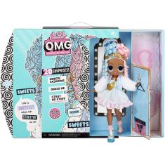 Boneca de Moda Sweets LOL Surprise OMG - Conjunto com 20 Surpresas para Meninas e Crianças 4+