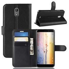 Capa Wiko Sunny 3 Plus, capa carteira flip de couro PU premium com compartimento para cartão, suporte e fecho magnético [capa interior à prova de choque de TPU] Compatível com Wiko Sunny 3 Plus