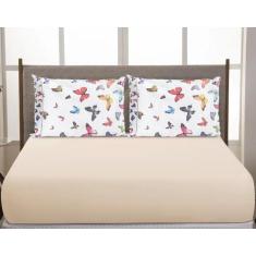 Jogo De Lençol Cama Box Queen 3 Peças Percal 200 Fios Toque Macio Borb