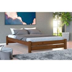 Cama de Casal Queen Madeira Maciça cor Imbuia