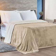 Cobertor King Alaska Dupla Face Sherpa-mantinha 1 Peça Caqui