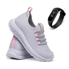 Tênis Feminino Dahazzi Para Academia Ginastica Caminhada Leve Conforto + Relógio-Feminino