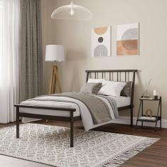 Cama Solteiro em Aço Begônia CabeCasa MadeiraMadeira Estanho