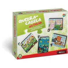 Quebra-Cabeça, Aquarela Brinquedos, Madeira, Fazenda, 48 Peças