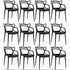 Kit - 12 x Cadeiras Masters Allegra - Preto