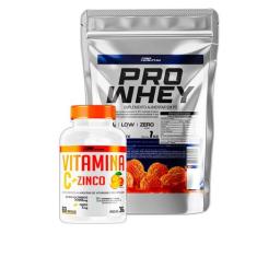 Whey Protein 1Kg + Vitamina C + Zinco 60 Capsulas - Pro Healthy - Pro 
