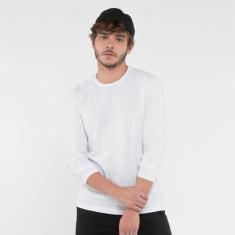 Camiseta Masculina Básica Manga Longa Comfort Branca - FORE, Branco, M