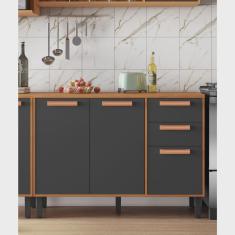 Balcão 3 Portas 2 Gavetas 120cm com Tampo Nápoles Itatiaia