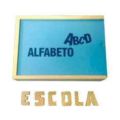 Brinquedos Educativos Alfabeto Móvel em Madeira 40 Peças