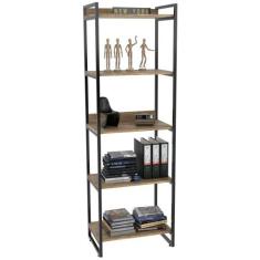 Estante Multiuso 5 Prateleiras Escritório Estilo Industrial Form 187x6