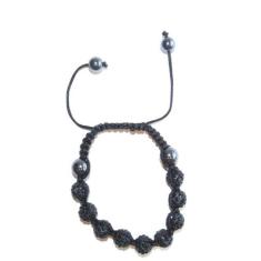 Pulseira Feminina Shamballa Cristal Preto - Tulerry Semijoias E Acessó