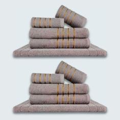 Jogo De Toalhas 10 P?s Cole??o Montreal 100% Algod?o Cinza+cinza