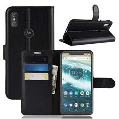 Capa para Moto P30 Note, capa carteira flip de couro PU premium com compartimento para cartão, suporte e fecho magnético [capa interior à prova de choque de TPU] Compatível com Moto P30 Note
