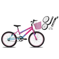 Bicicleta Com Rodinha e Cesta Feminina Infantil Aro 20 KOG-Feminino