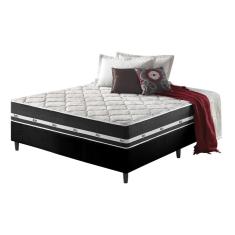 Cama Box Casal Preto + Colchão Molas Ensacadas Los Angeles 138x188x63cm