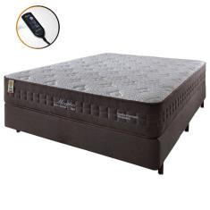 Conjunto Cama Box Casal Magnético Infravermelho Massageador Molas Ensacadas Memphis 138x188x65cm