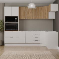 Cozinha Modulada 7 Peças Sem Tampo Com Rodapé Ipanema Cabecasa Madeiramadeira Branco-acácia