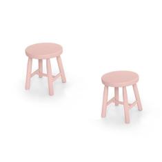 Kit 2 Banquetas Infantil Espanha Deiss Rosa