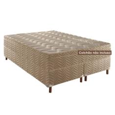 Box Queen Florença 42x158x198cm Com Colchão Queen Unique D33 Plus Duoface 16x158x198cm Rustico Bege