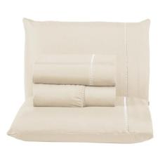 Jogo de Cama Casal 4 Peças Percal 400 Fios 100 Algodão  Ponto Palito  