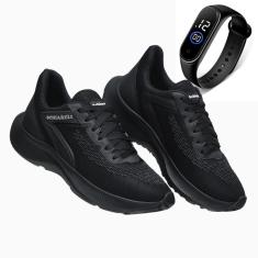 Tênis Masculino Esporte Leve Cardaço Academia Corrida Dia a Dia + Relógio-Masculino