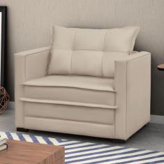 Sofá Cama Retrátil Suede Bege Londres - D Monegatto