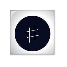 Adesivo brilhante de azulejo de cerâmica preto com assinatura White Music