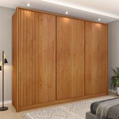 Guarda Roupa Casal Ripado 6 Portas 6 Gavetas Espresso Móveis Cinamomo