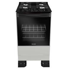 Fogão Mueller 4 bocas Titânio com Mesa de Vidro e grades de ferro fundido Bivolt MFV4BF