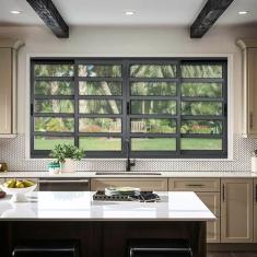 Janela Elite com Travessas 4 Folhas Moveis 100 X 200 Vidro Liso Preto