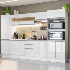 Cozinha Completa 100% Mdf Madesa Smart 300 Cm Modulada Com Ar