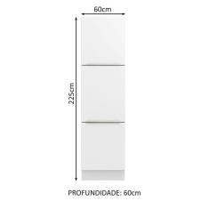 Paneleiro Madesa Lux 60 Cm 3 Portas - Branco/branco Veludo