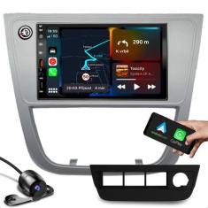 kit multimidia mp5 com bluetooth carplay 2 entradas usb + moldura de 7